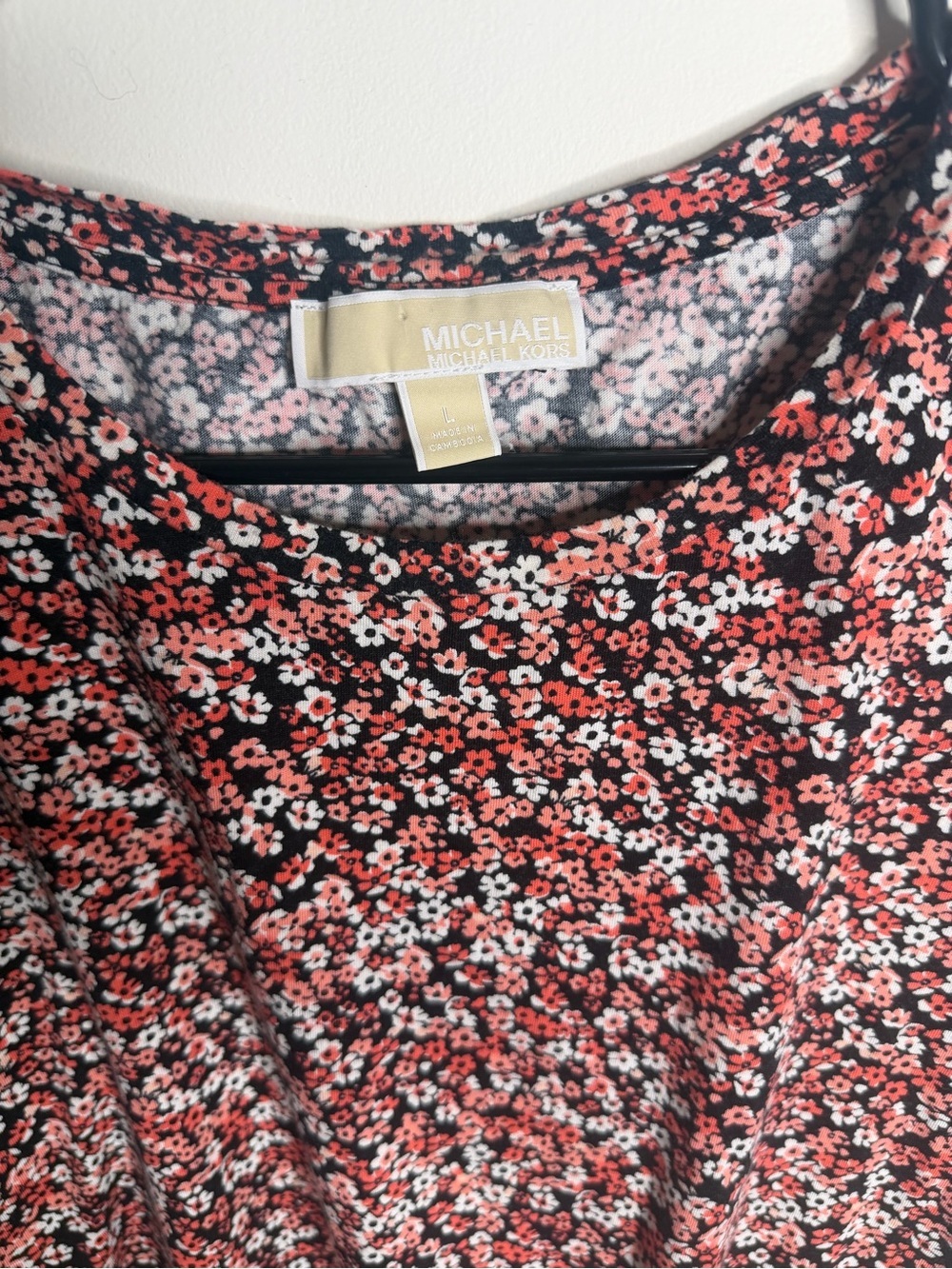 MICHAEL Michael Kors Red and Black Floral Short-Sleeve Blouse - Picture 2 of 3